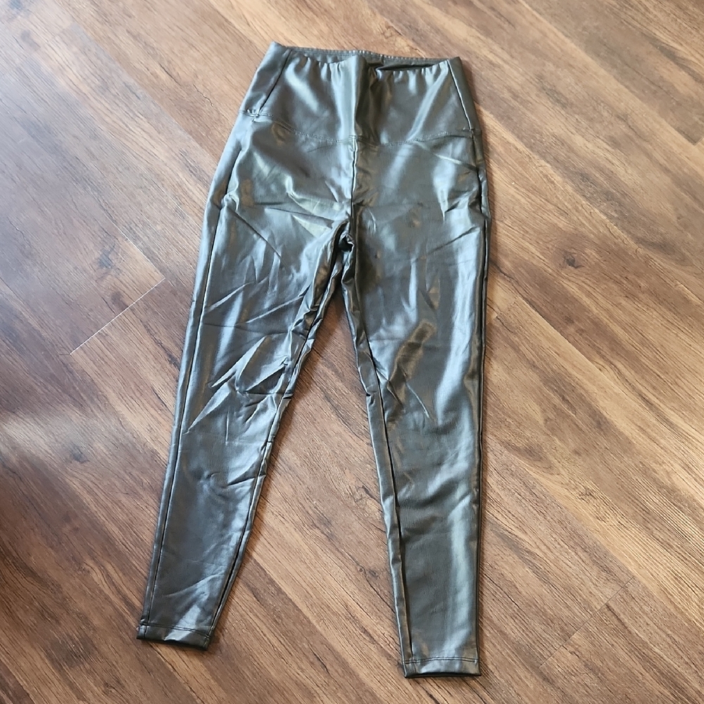 Faux Leather High-Waisted Leggings